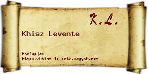 Khisz Levente névjegykártya